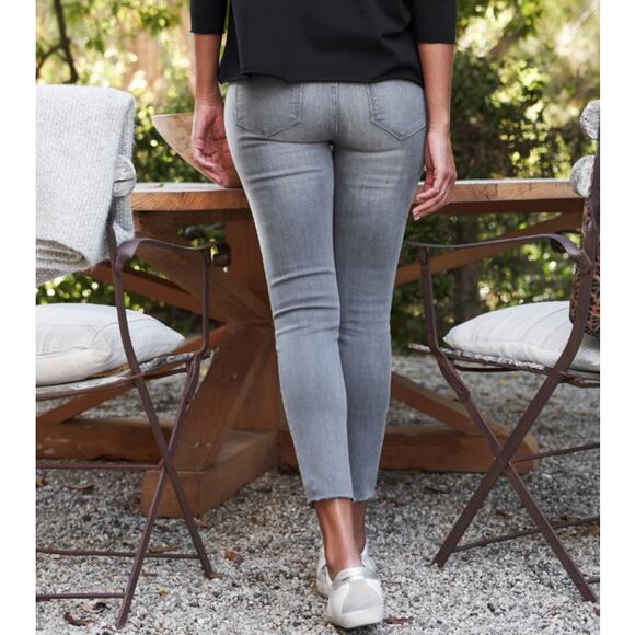 Frank & Eileen Sligo Mid Rise Raw Hem Crop Stretch Skinny Jean 2022 Wash Size 26 - Picture 3 of 8